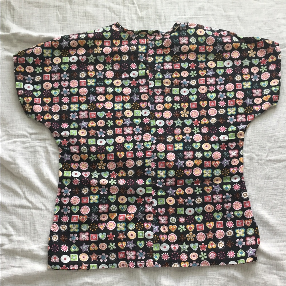 Bright! Fun! Multi-Colored Scrub Top! - Picture 2 of 2